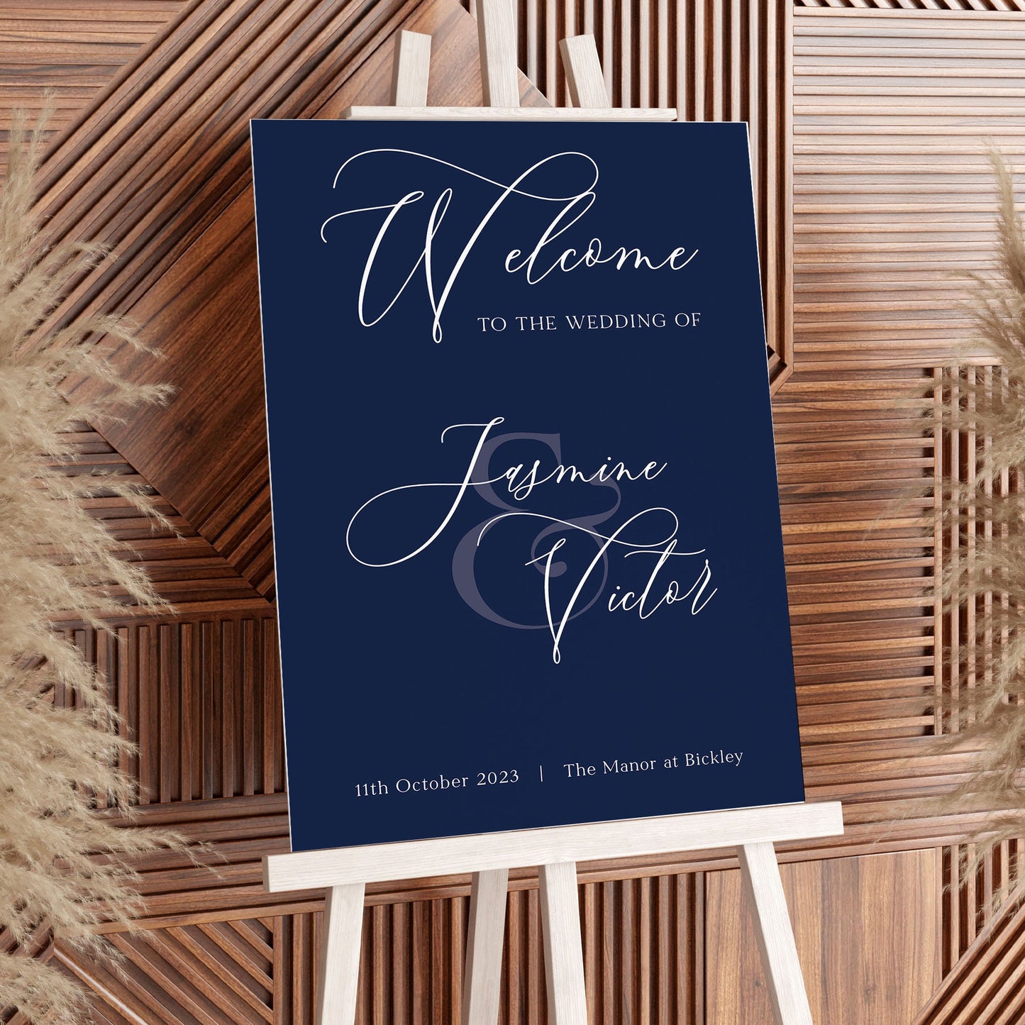 Elegant Navy Wedding Decor, Welcome to our Wedding Sign, Simple Navy Wedding, Navy Wedding Welcome Sign, Navy & White Wedding Entrance Sign