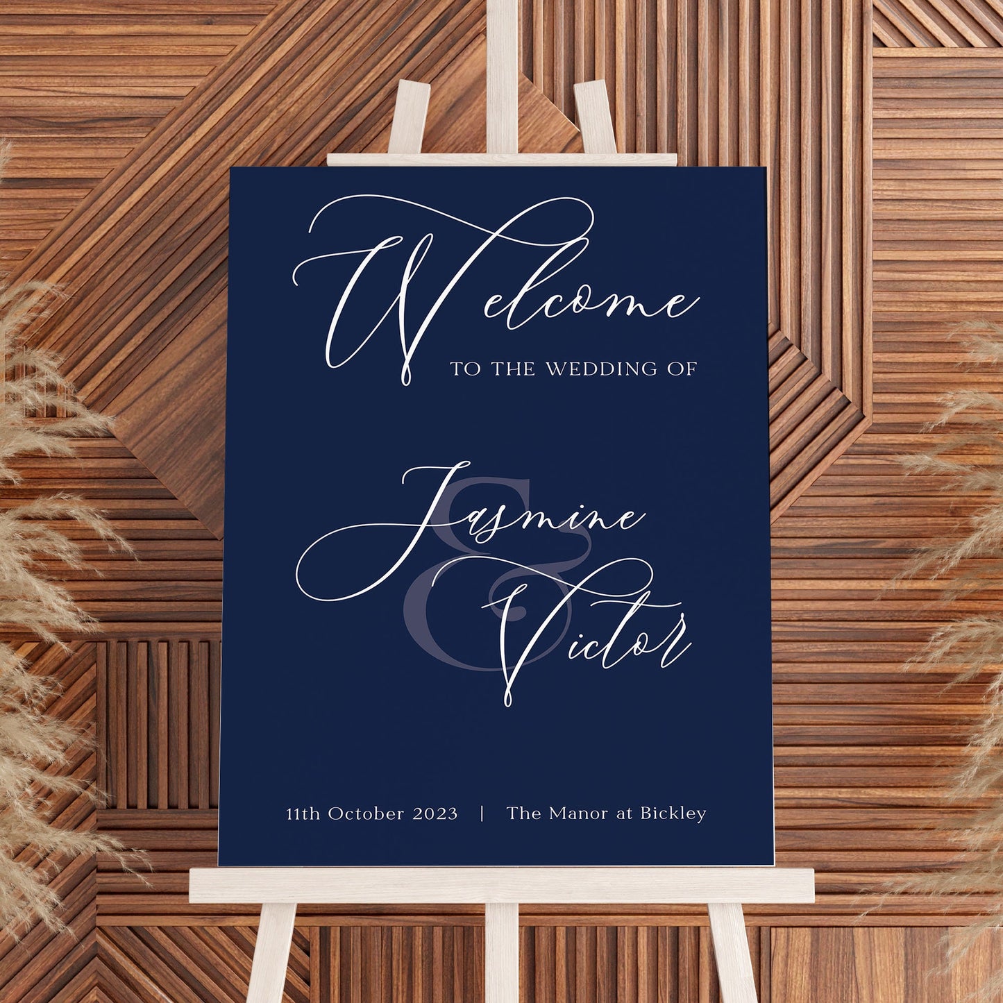 Elegant Navy Wedding Decor, Welcome to our Wedding Sign, Simple Navy Wedding, Navy Wedding Welcome Sign, Navy & White Wedding Entrance Sign