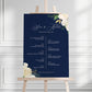 Navy Wedding Order of the Day Sign, Navy & White Floral Wedding Order of Events Board, Navy Wedding Sign, Navy Wedding Decorations