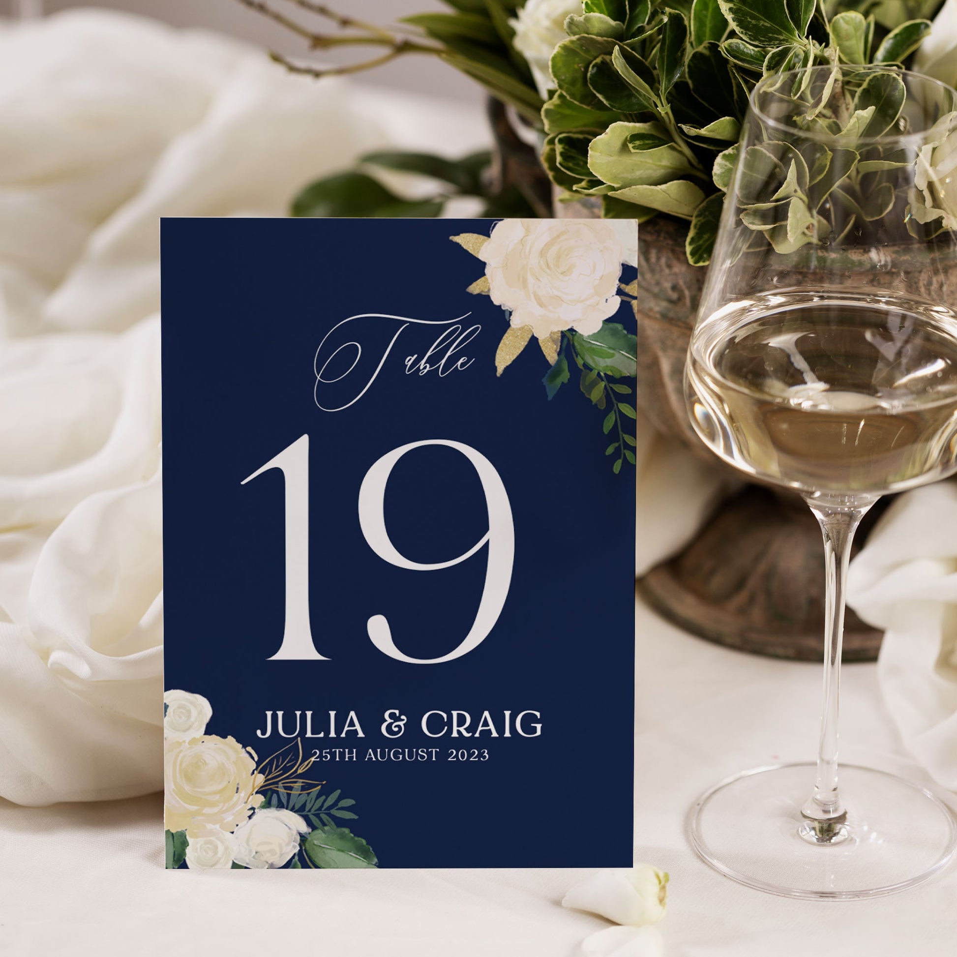 Navy Wedding Table Number Cards, Navy Floral Table Numbers, Table Decor Wedding, Wedding Table Number Cards, Navy Table Names