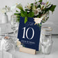 Navy Wedding Table Number Cards, Navy Floral Table Numbers, Table Decor Wedding, Wedding Table Number Cards, Navy Table Names