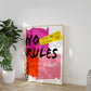 No Rules Poster, Rebellion Graffiti Poster, Preppy Aesthetic Maximalist Poster, College Dorm Art, Trending Aesthetic Decor, Digital