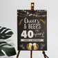 Cheers and Beers Party Welcome Sign Party Decorations for Him 50th Birthday Welcome Sign Man 40th Birthday Sign, ANY AGE, Printed Foamboard