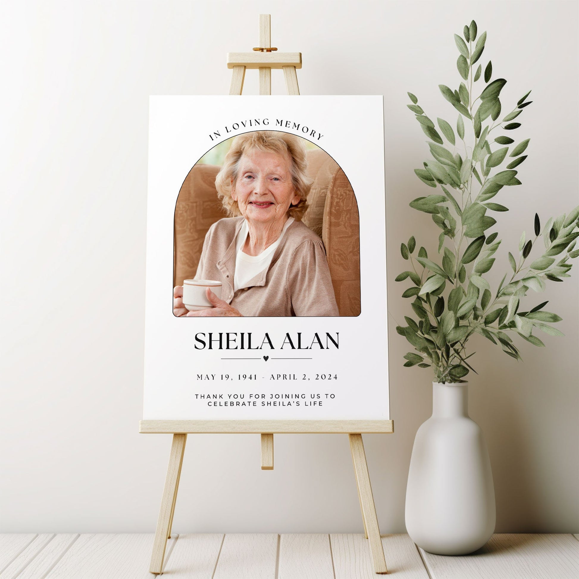 Personalised Funeral Memorial Sign In Loving Memory Funeral Sign Foamboard Funeral Sign Remembrance Foam Signs Photo Memorial Signs