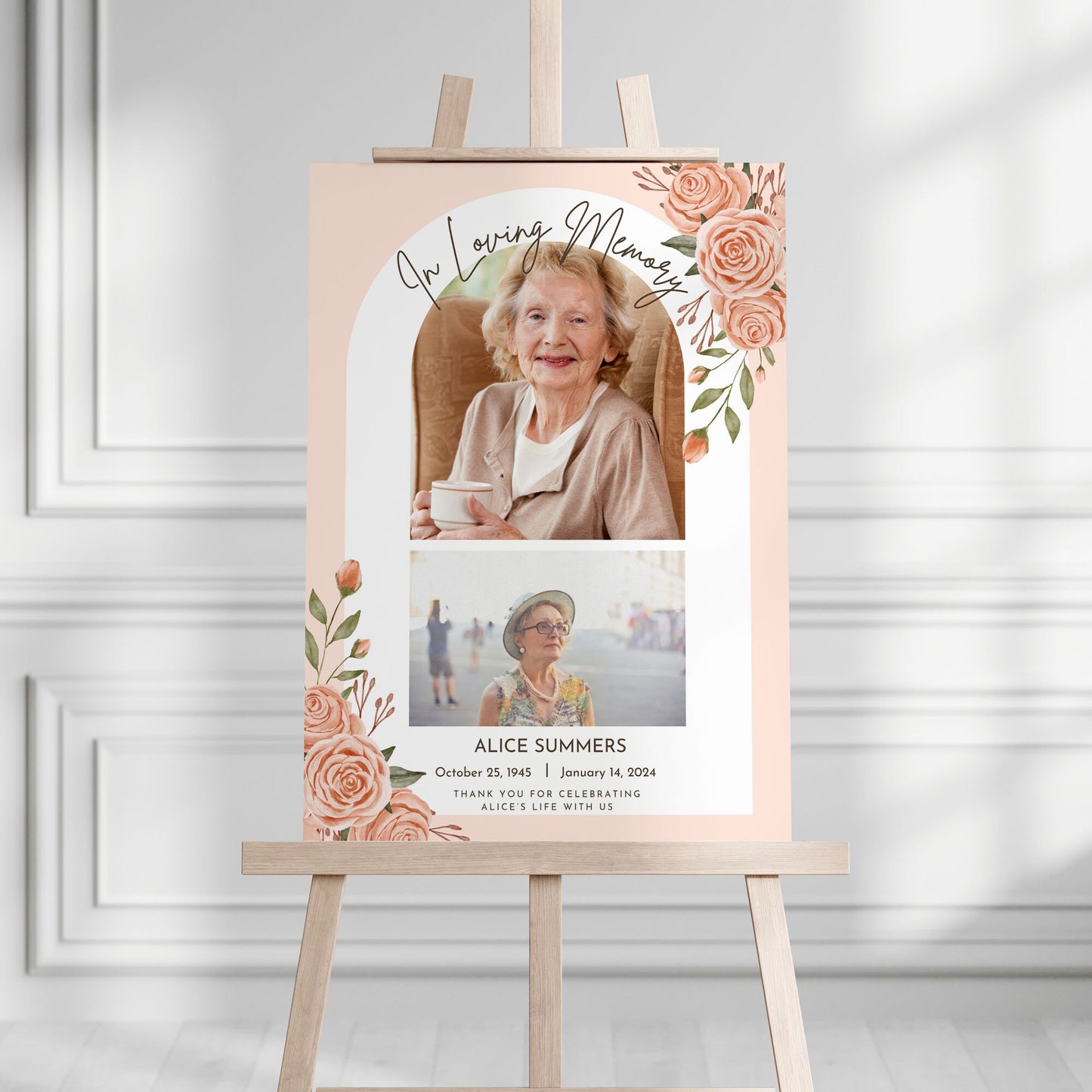 Funeral Memorial Sign With Photo In Loving Memory Funeral Sign Foamboard Memorial Sign Remembrance Foam Signs