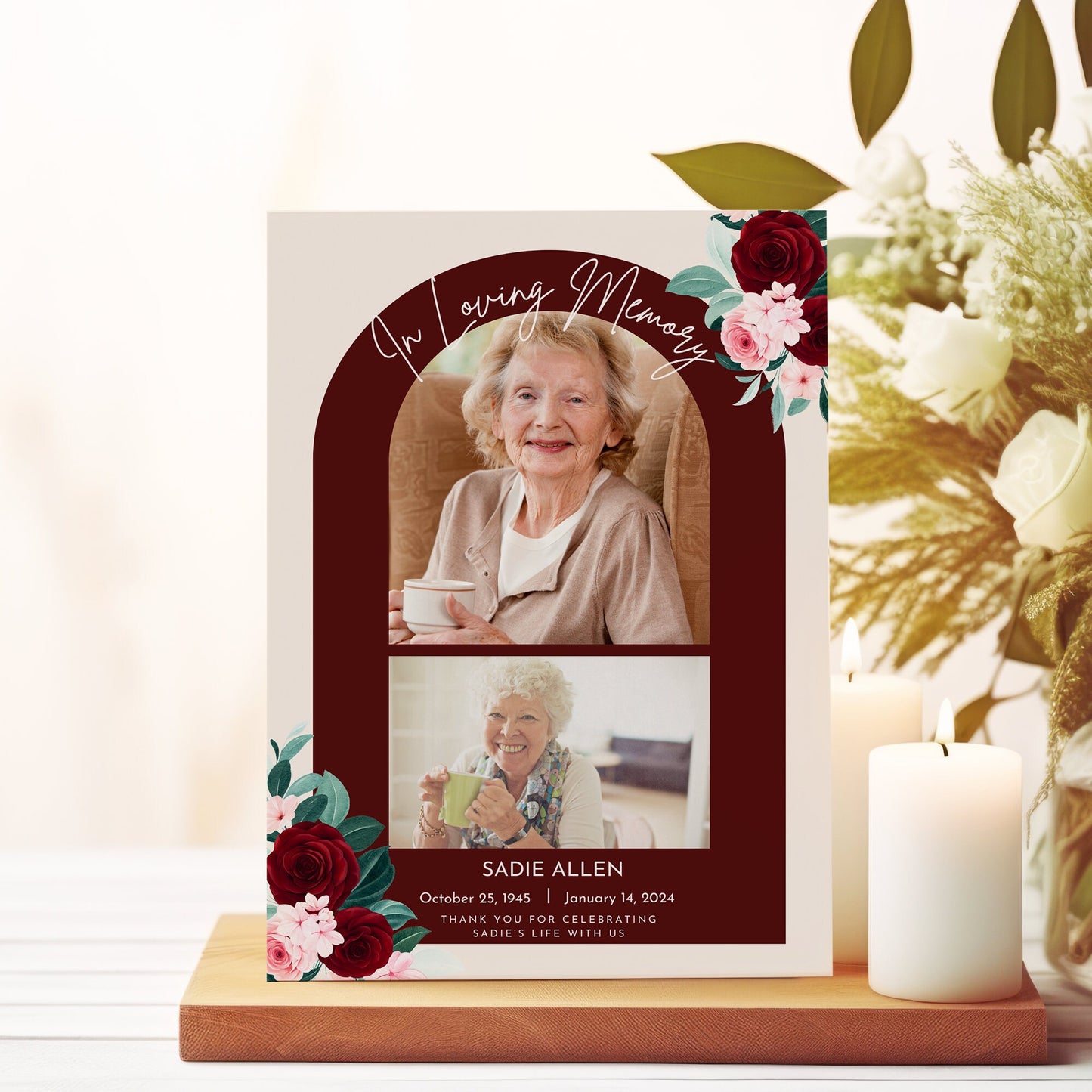 Funeral Memorial Sign With Photo In Loving Memory Funeral Sign Foamboard Memorial Sign Remembrance Foam Signs