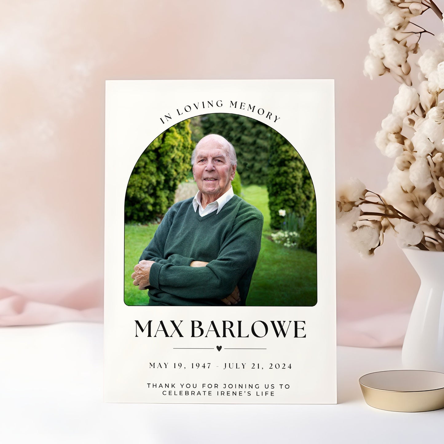 Personalised Funeral Memorial Sign In Loving Memory Funeral Sign Foamboard Funeral Sign Remembrance Foam Signs Photo Memorial Signs