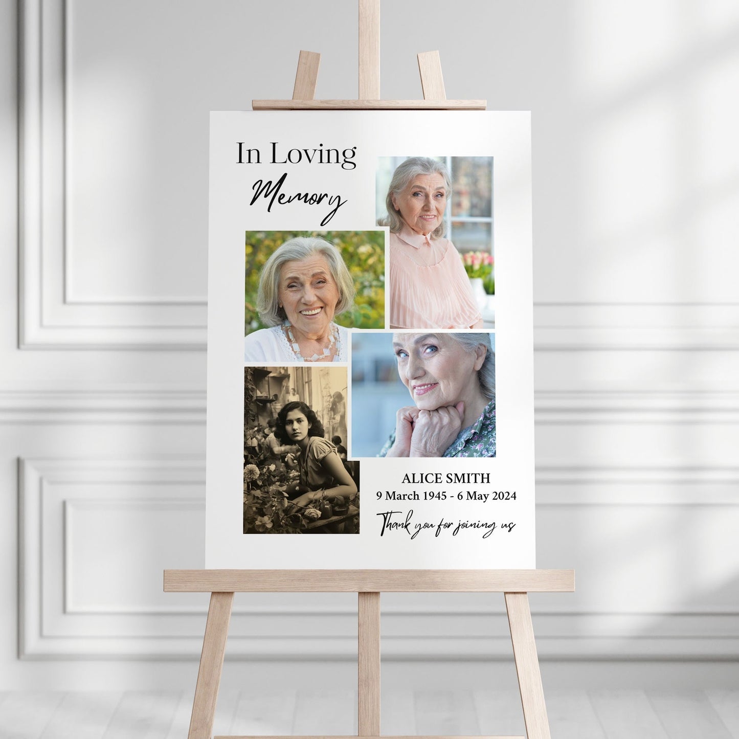 Custom Funeral Memorial Sign In Loving Memory Funeral Sign Foamboard Funeral Sign Remembrance Foam Signs Photo Memorial Signs