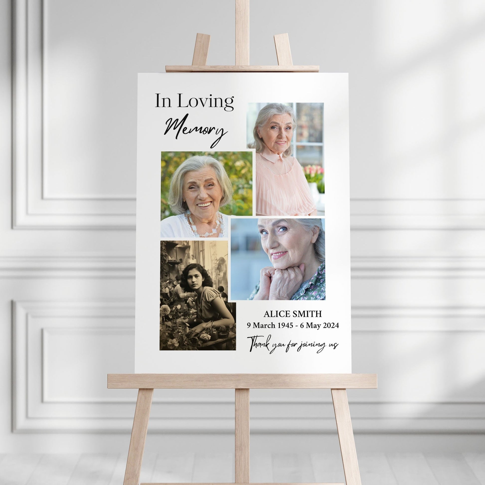 Printed Custom Funeral Welcome Sign In Loving Memory Funeral Sign Funeral Collage Poster Foamboard Funeral Sign Photo Memorial Signs