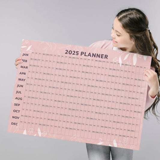 Pink 2025 Year Wall Calendar, A1 Year Planner, Large Annual Wall Planner, A1 Office Wall Planner, Year to View Calendar, Monthly Calendar