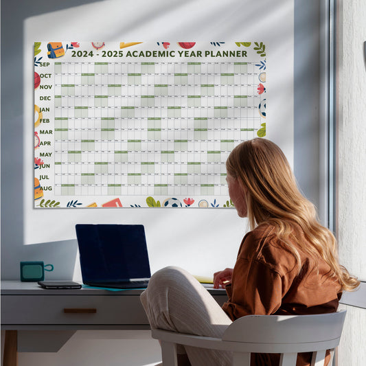 Academic Wall Calendar 2024-2025, Classroom A1 School Year Wall Planner, Large Teacher Wall Planner, Student Academic Wall Calendar