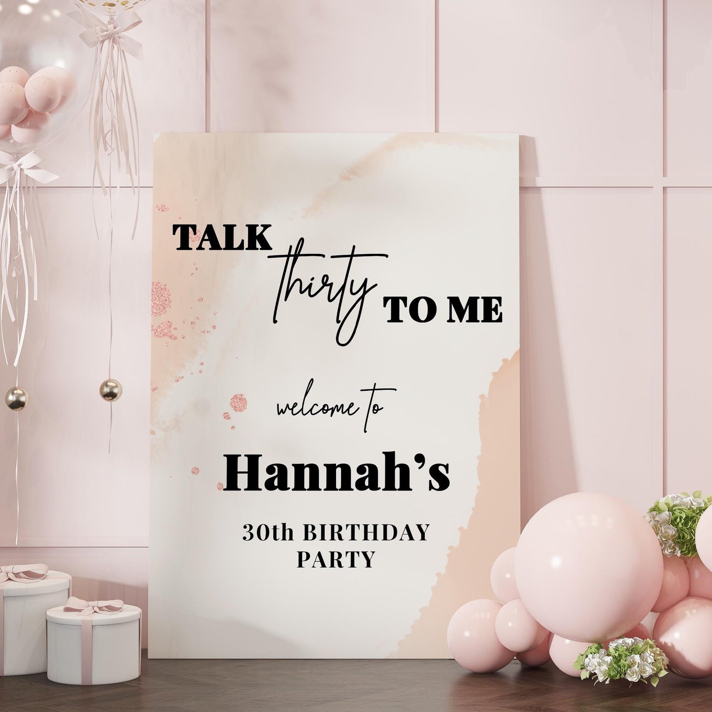 Talk Thirty To Me Birthday Party Sign