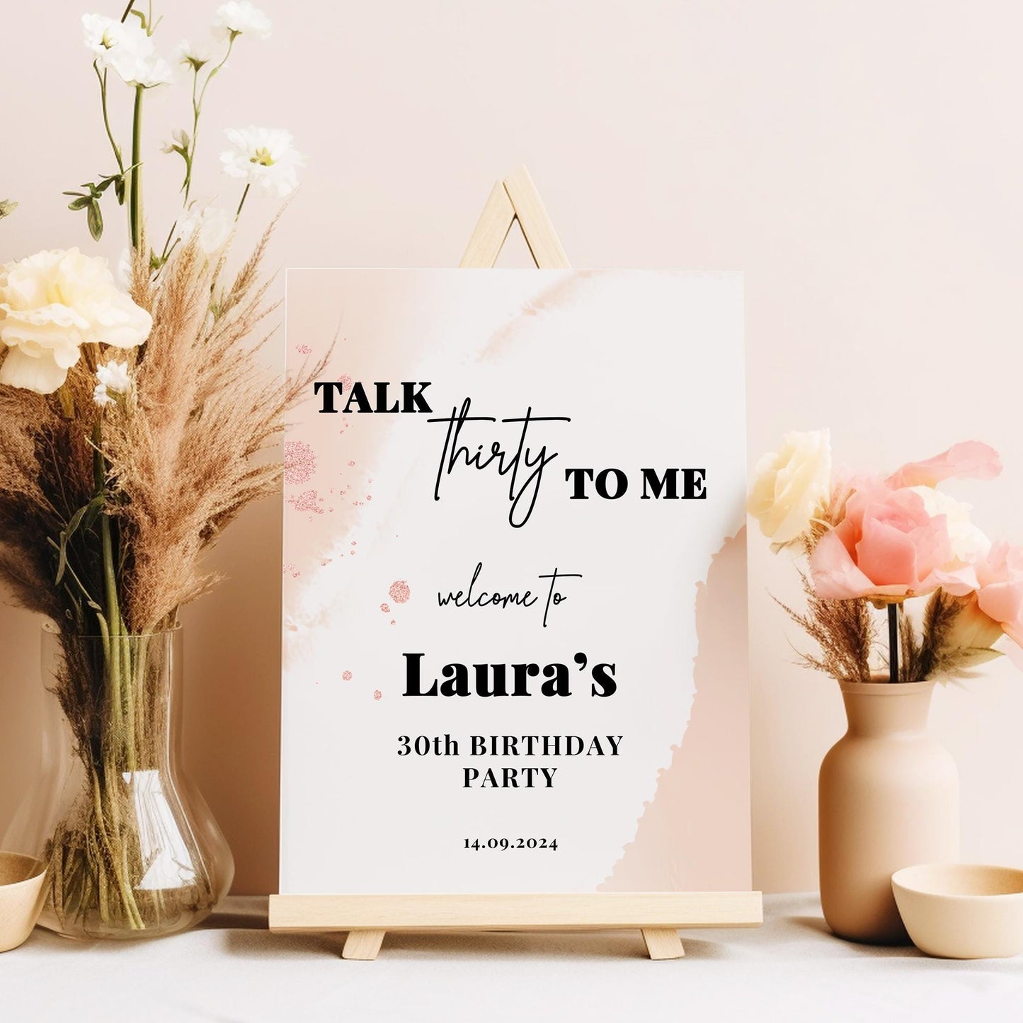 Talk Thirty To Me Birthday Party Sign