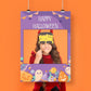 Purple Halloween Party Photobooth Frame and Matching Party Sign Halloween Decorations Personalised 2 Piece Set, Printed Foamboard