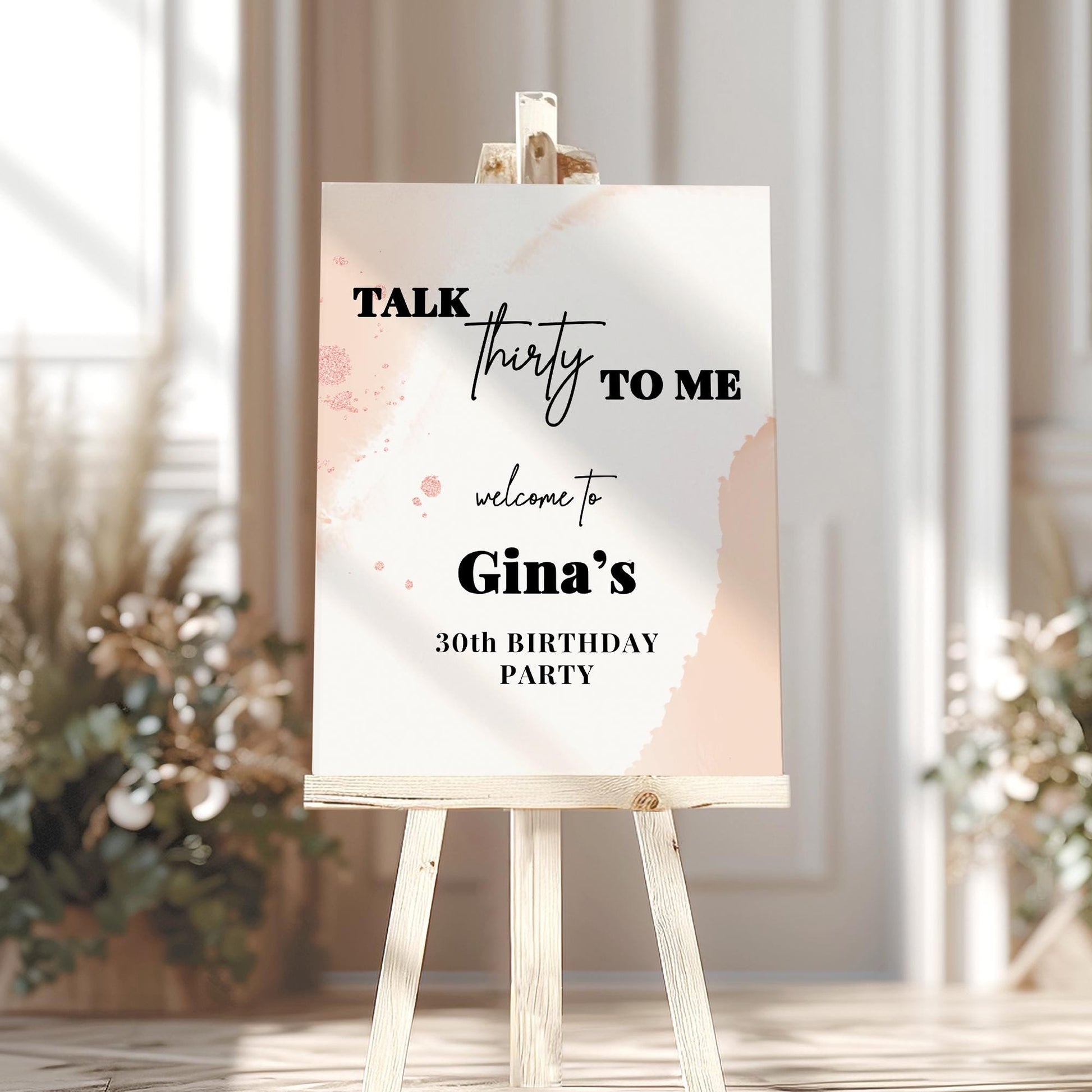 Talk Thirty To Me Birthday Party Sign