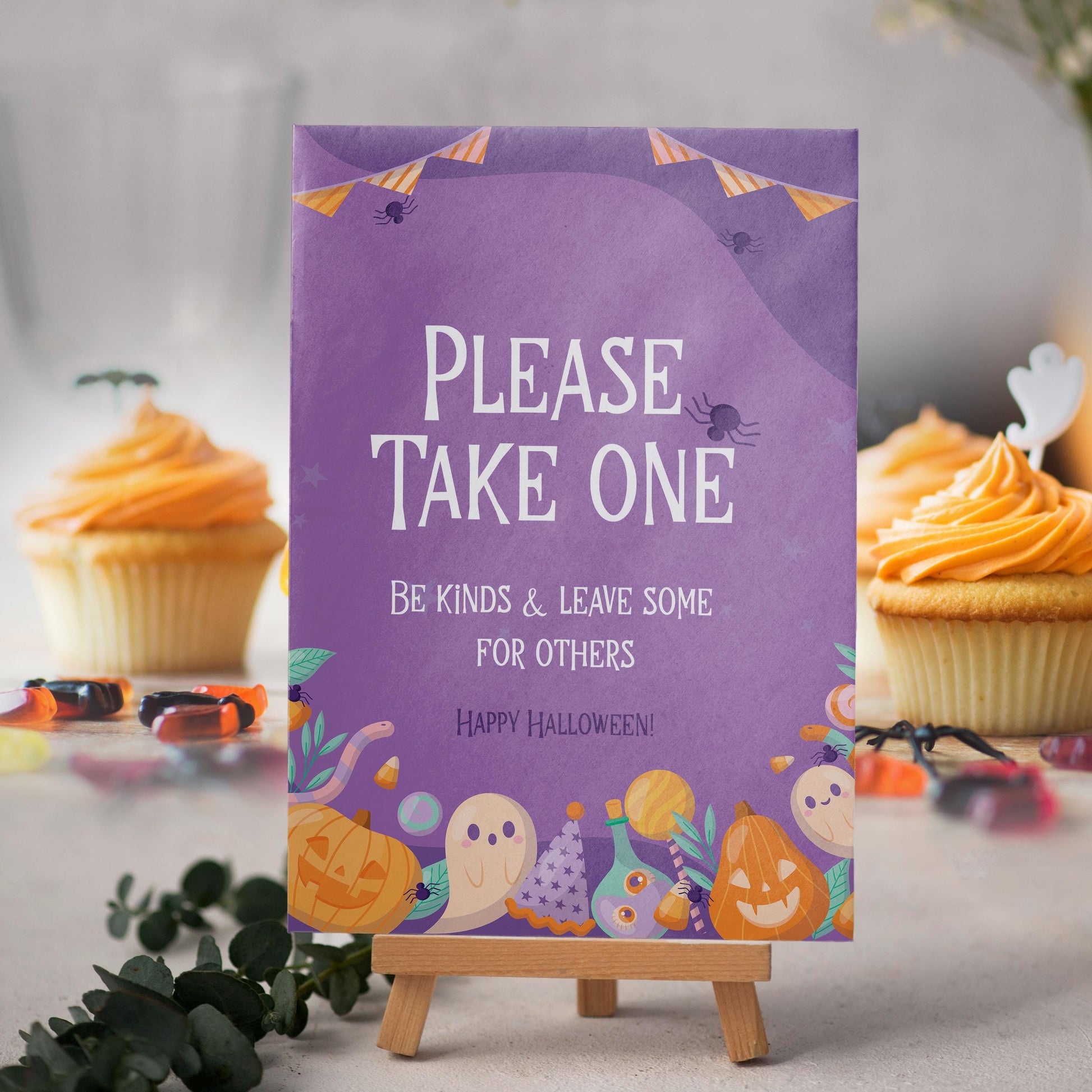 Purple Halloween Party Photobooth Frame and Matching Party Sign Halloween Decorations Personalised 2 Piece Set, Printed Foamboard