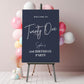 Navy 40th Birthday Party Welcome Sign