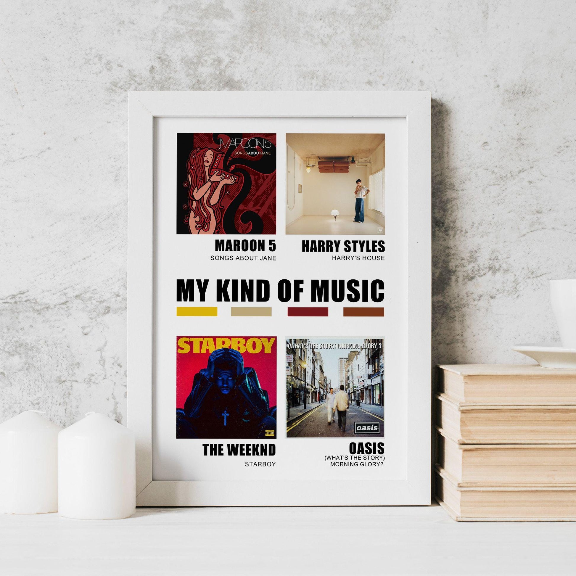 Custom 4 Album Poster, Choose Your Own Albums Poster, Favorite Album Cover Unframed Premium Poster, Artist Cover, Gift Idea
