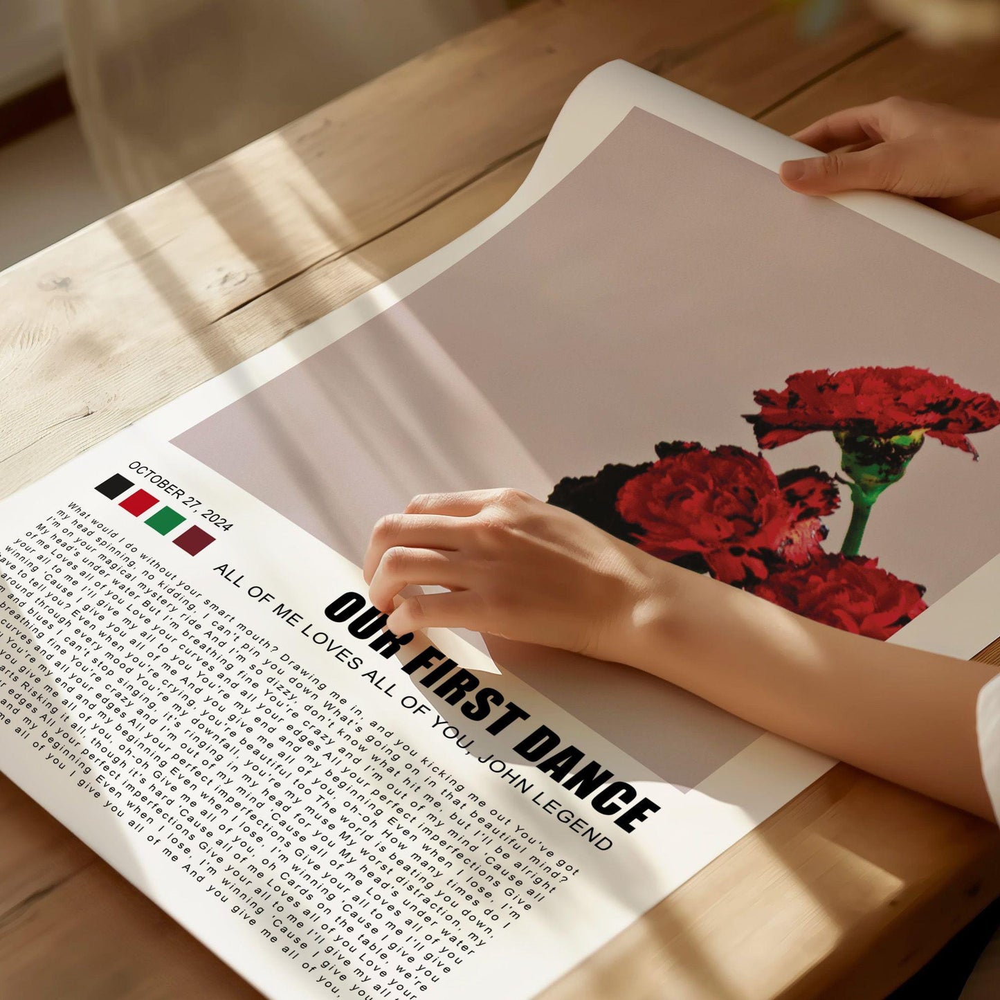 Personalised First Dance Song Lyrics Poster, Album Cover Style, Wedding Song Lyrics Print, Wedding Song Album Cover, Sold as Unframed Poster