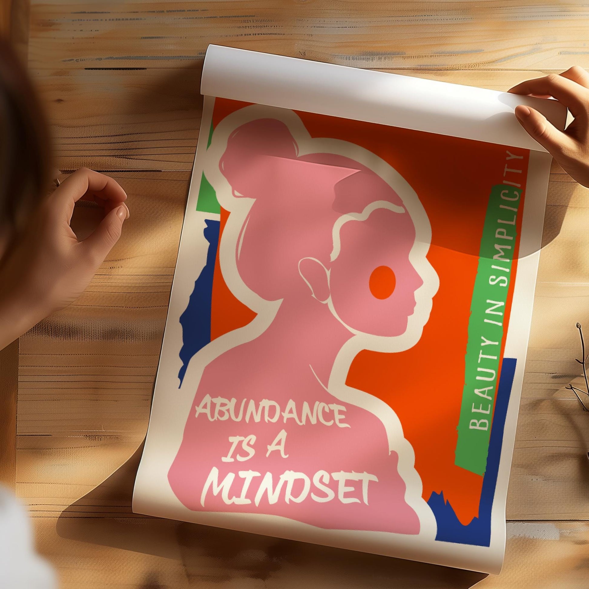 Mindset Poster Abundance is a Mindset Modern Poster Positivity Poster