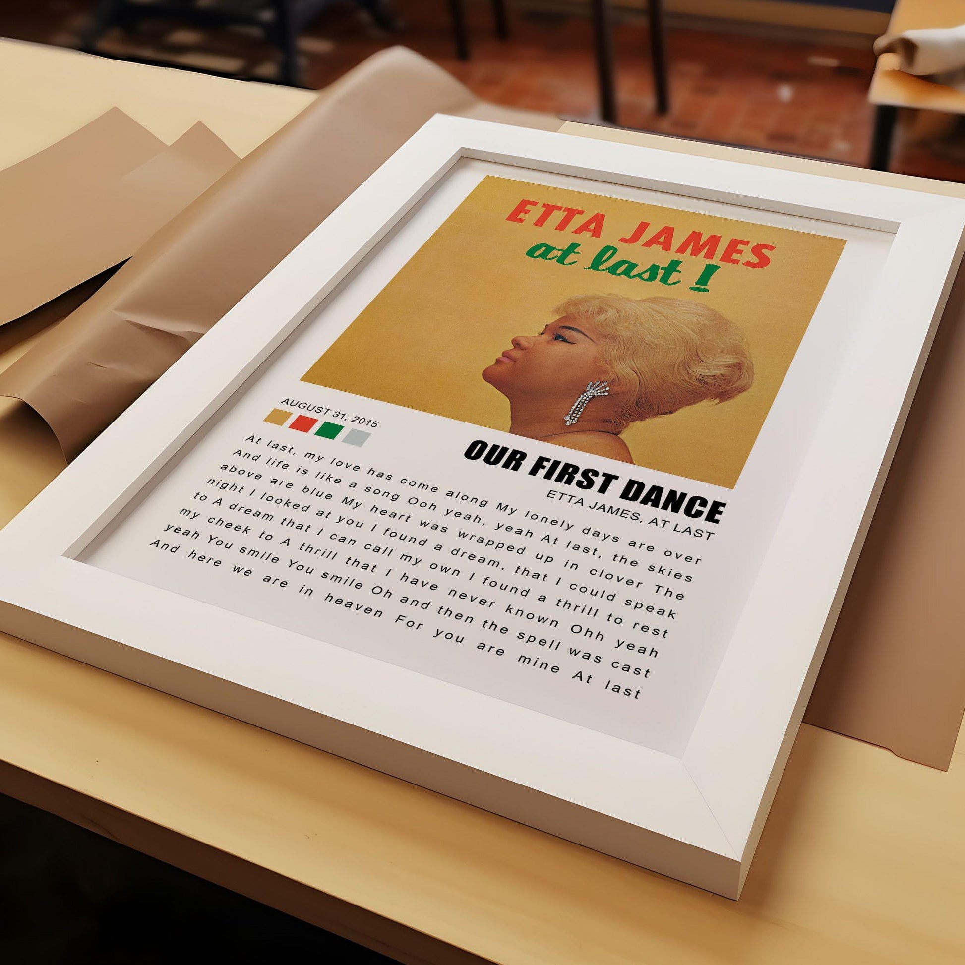 Personalised First Dance Song Lyrics Poster, Album Cover Style, Wedding Song Lyrics Print, Wedding Song Album Cover, Sold as Unframed Poster