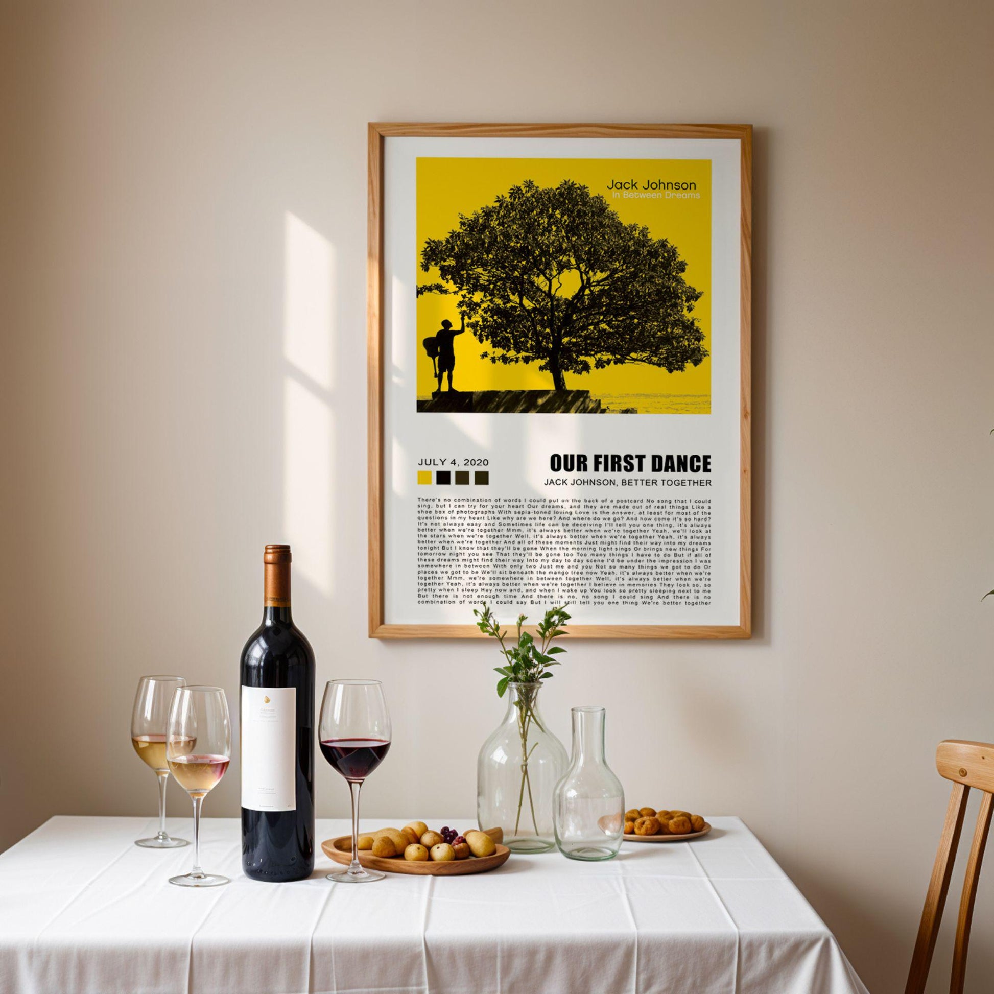 Song Lyrics Poster Album Cover Style, First Dance Wedding Song Favourite Song Lyrics Premium Poster, Sold as Unframed Poster