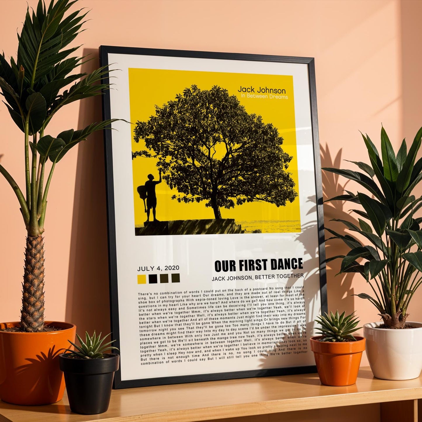 Personalised First Dance Song Lyrics Poster, Album Cover Style, Wedding Song Lyrics Print, Wedding Song Album Cover, Sold as Unframed Poster