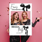 Black Bow Birthday Photobooth Frame + Welcome Sign - 2 Piece Set- Bow Birthday Sign, 18th Birthday, 21st Birthday, 30th Birthday, ANY AGE