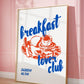 Vintage-style breakfast themed wall art print with pancake illustration on 312gsm fine art paper