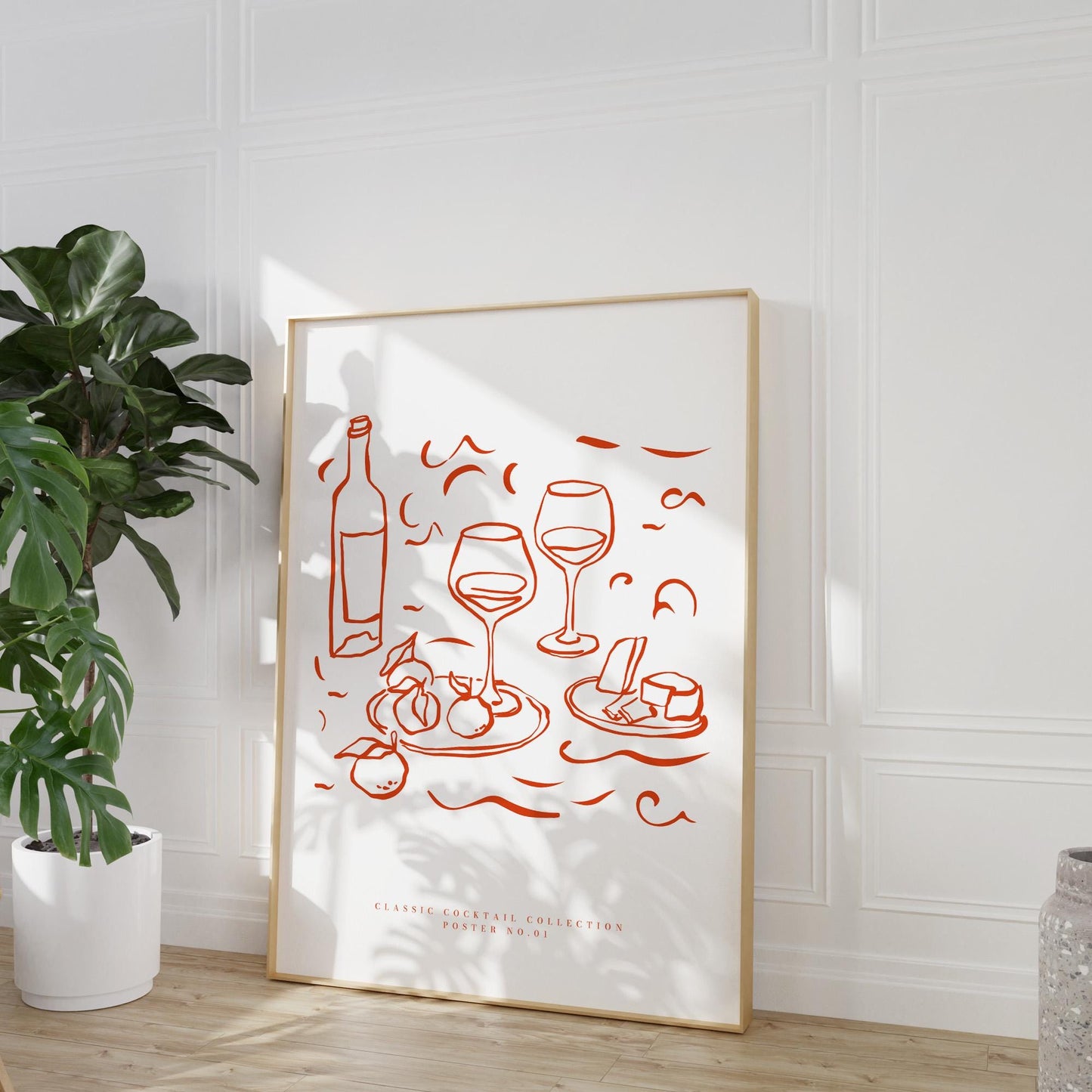 Classic Cocktail Collection Wall Art Print Wine Bar Decor Vintage Kitchen Poster Minimalist Line Art Fine Art | UNFRAMED POSTER