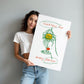 Fine art citrus poster with hand-drawn lemon grove and elegant typography