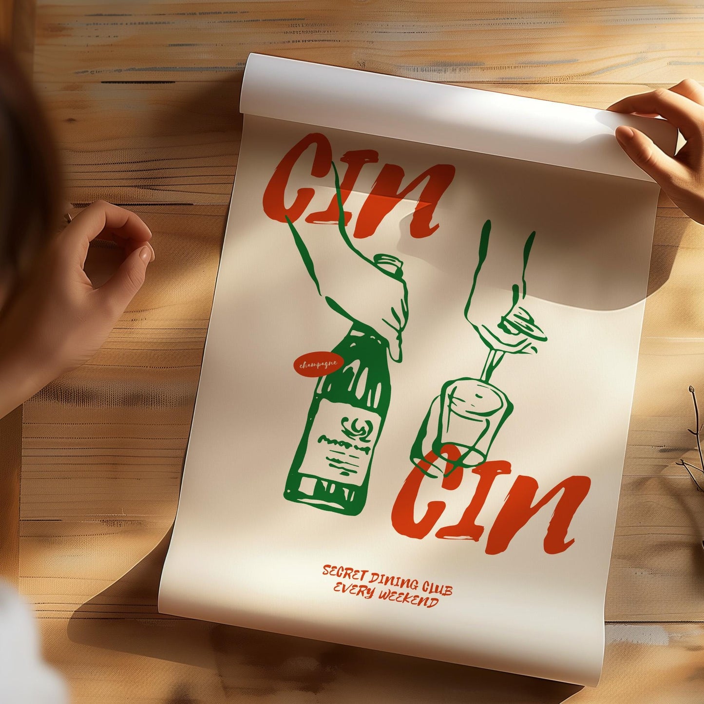 Italian kitchen wall art showing wine bottle, glass, and cheers text