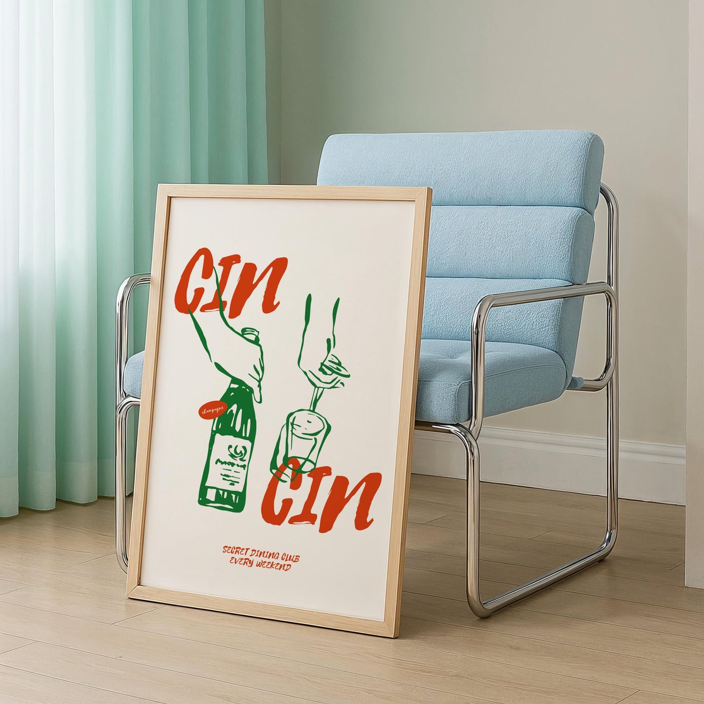 Elegant Italian toast poster on 312gsm fine art matte paper