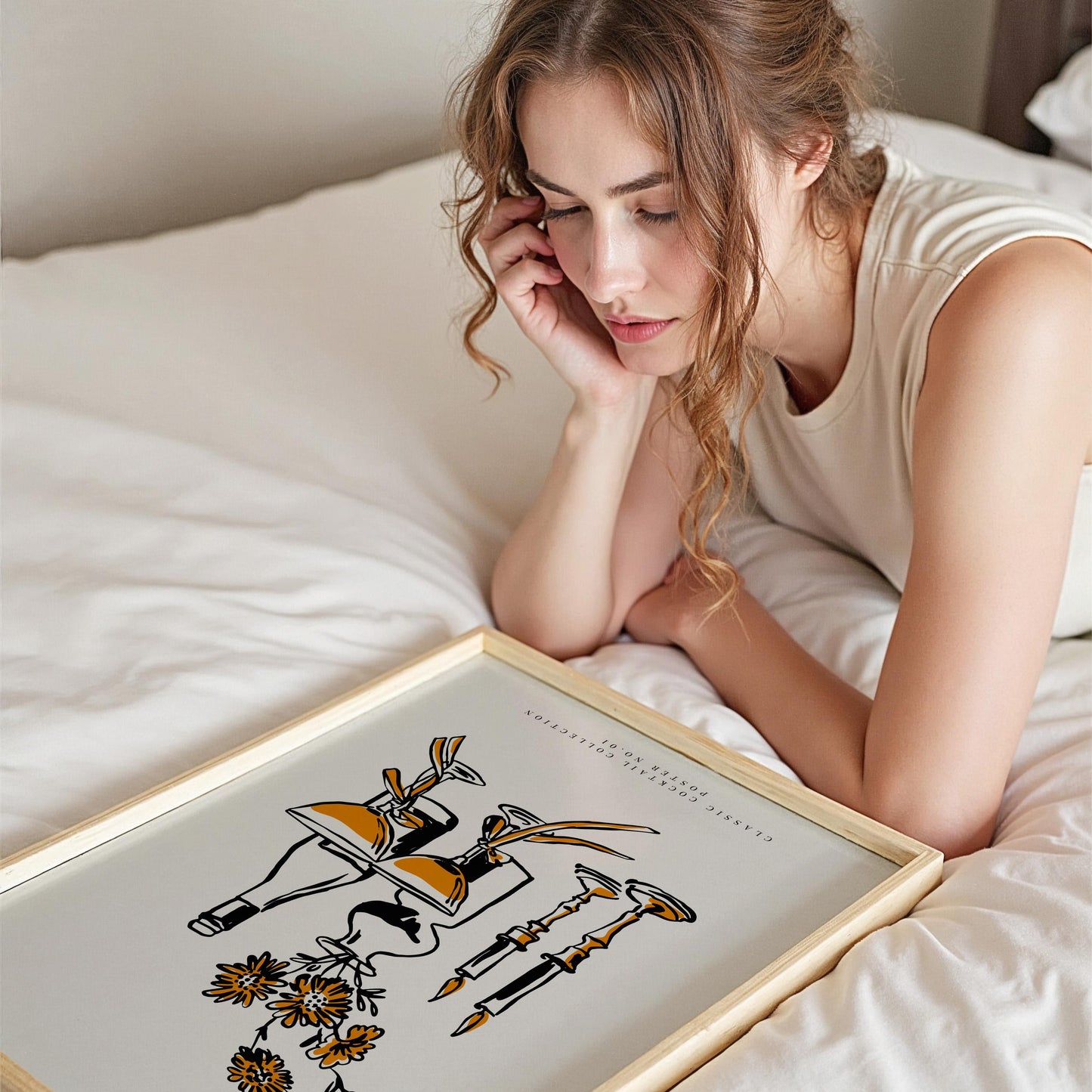 Classic Cocktail Poster No.01 with elegant drink elements