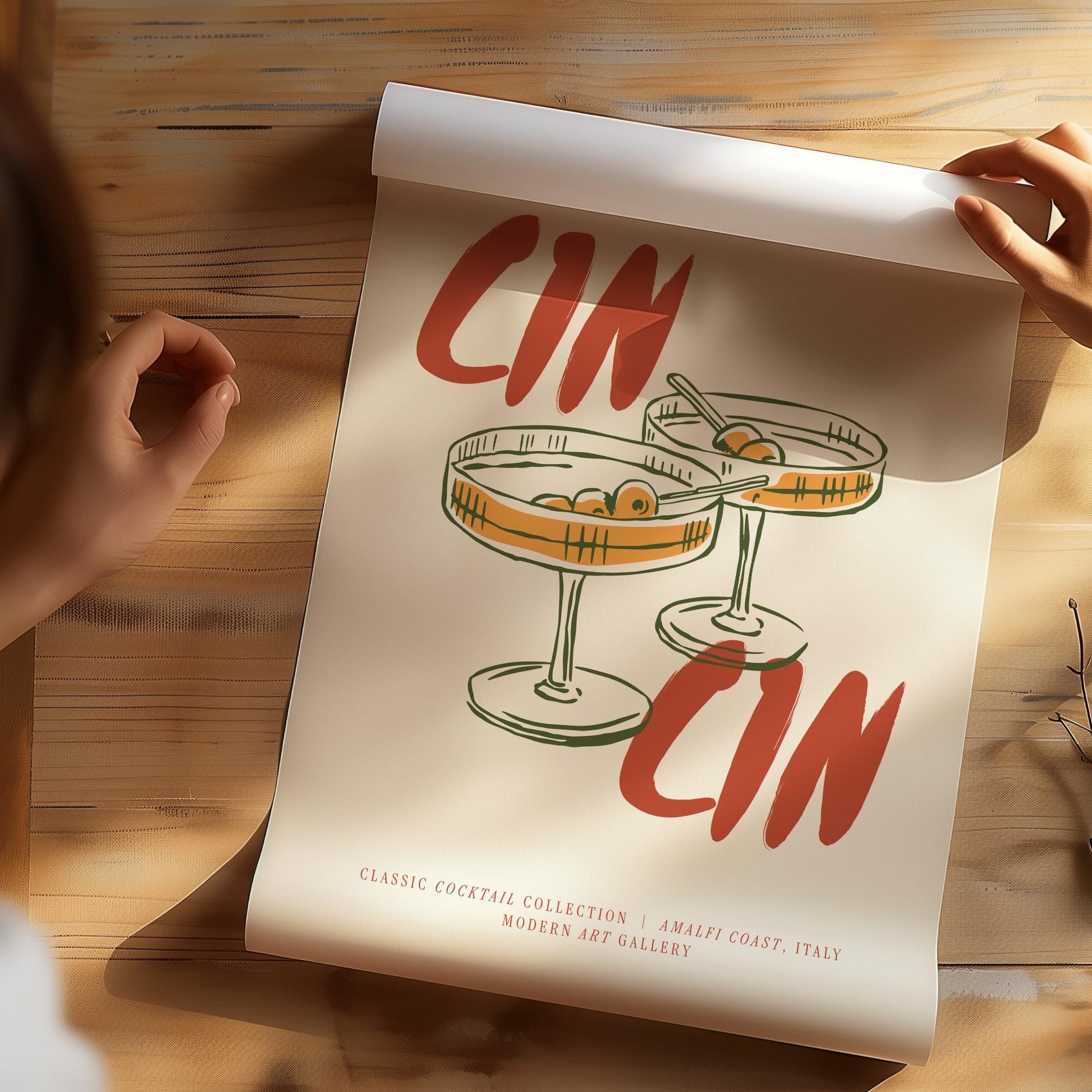 Classic Cocktail Collection Wall Art Print | Minimalist Bar Poster | Candlelight Drinks Decor | UNFRAMED POSTER