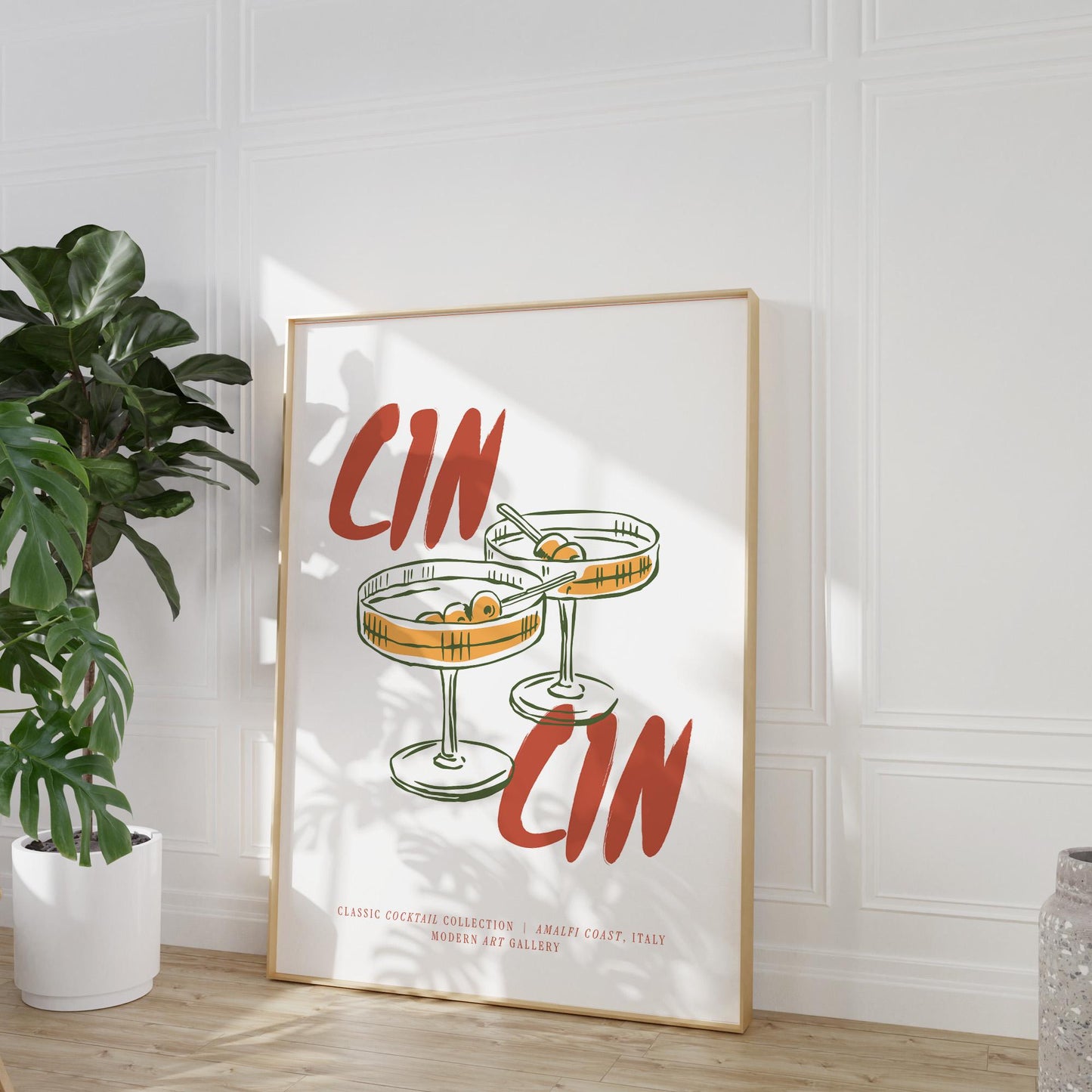 Classic Cocktail Collection Wall Art Print | Minimalist Bar Poster | Candlelight Drinks Decor | UNFRAMED POSTER
