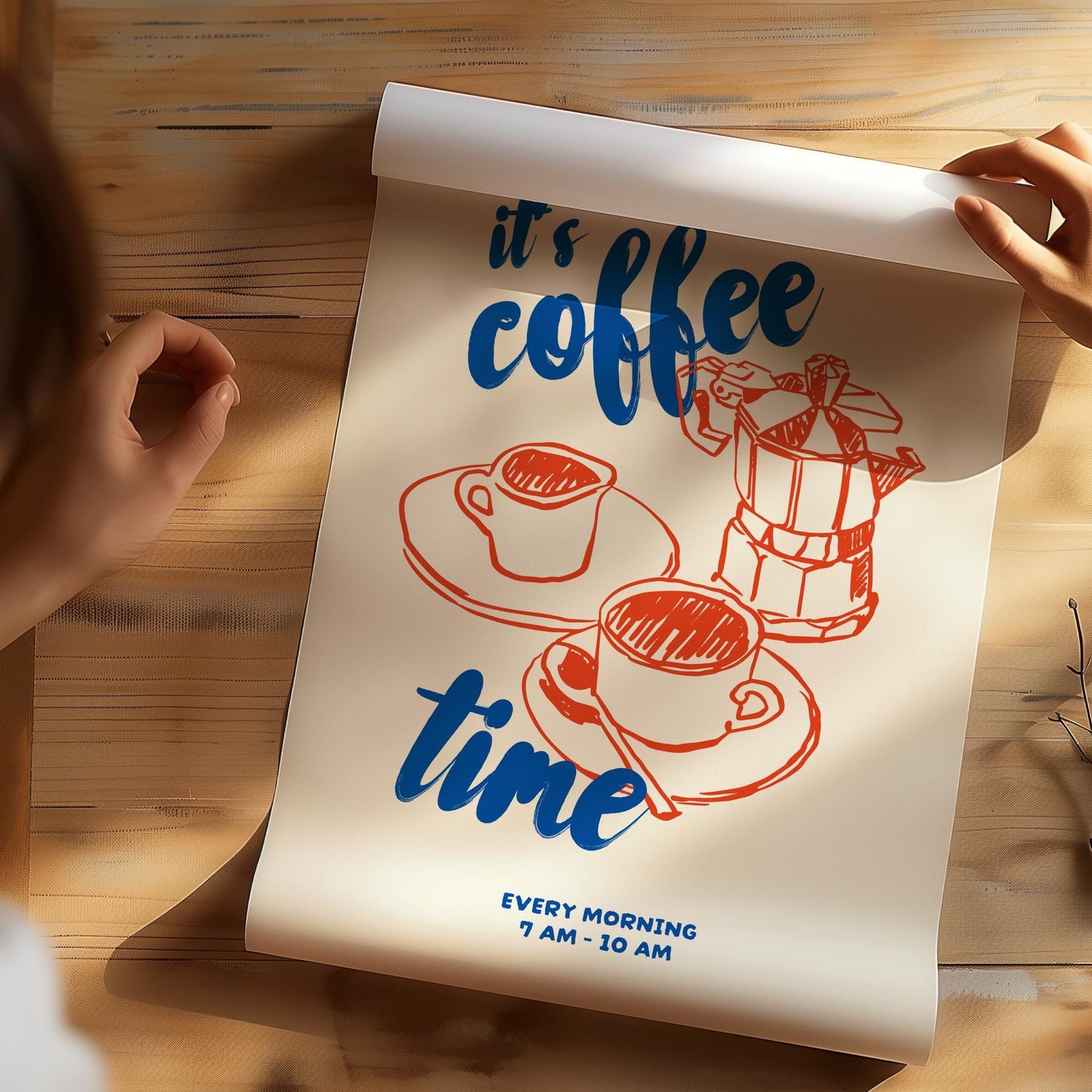 Coffee Makes Everything Better Wall Art Print | Breakfast Croissant Café Poster | Kitchen Dining Room Decor | UNFRAMED POSTER