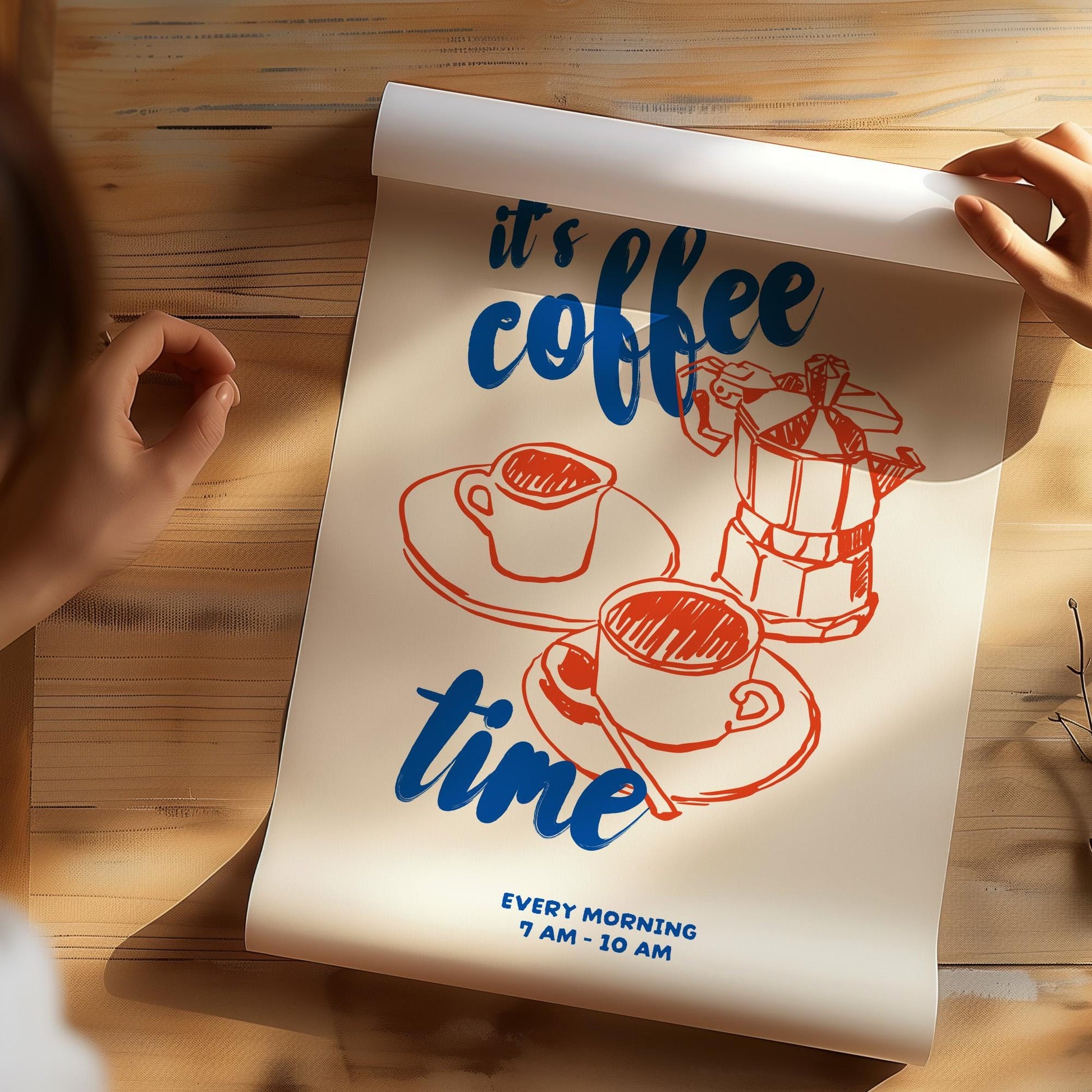 Coffee Makes Everything Better Wall Art Print | Breakfast Croissant Café Poster | Kitchen Dining Room Decor | UNFRAMED POSTER