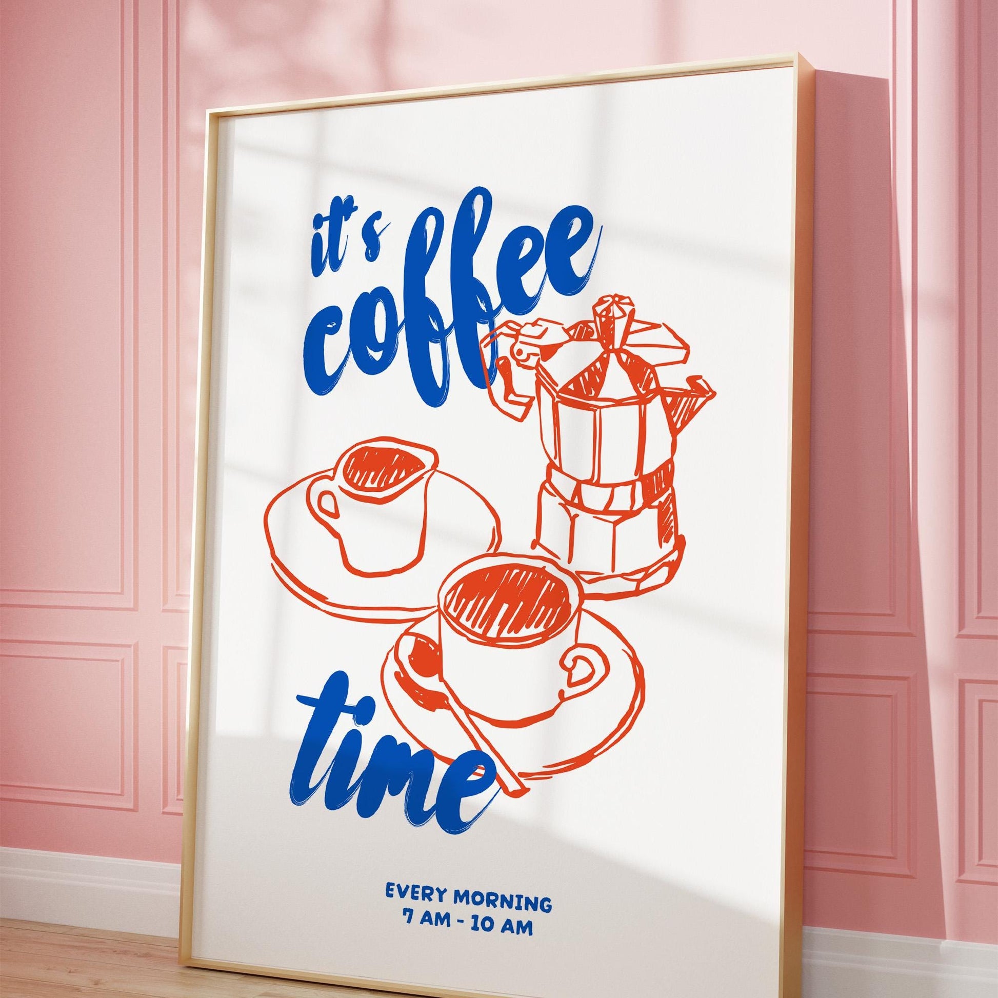 Coffee Makes Everything Better Wall Art Print | Breakfast Croissant Café Poster | Kitchen Dining Room Decor | UNFRAMED POSTER