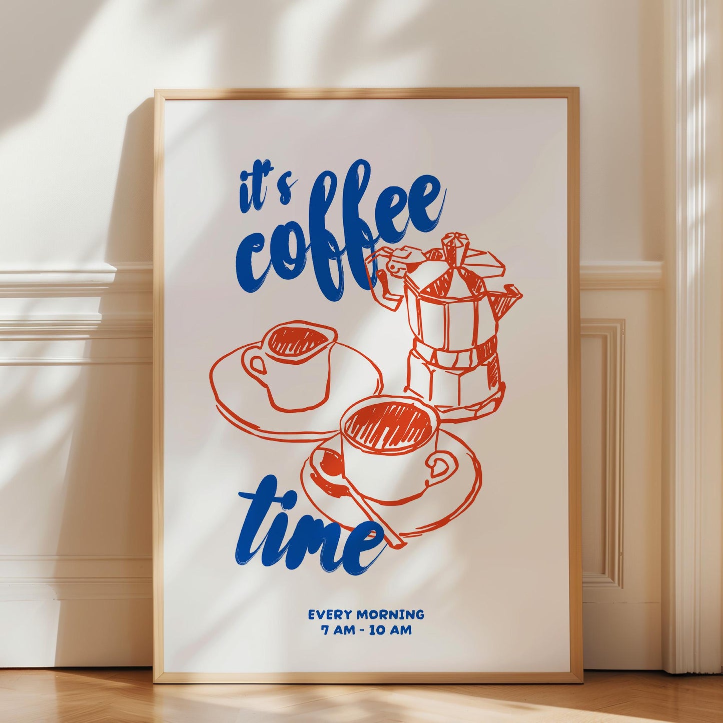 Coffee Makes Everything Better Wall Art Print | Breakfast Croissant Café Poster | Kitchen Dining Room Decor | UNFRAMED POSTER