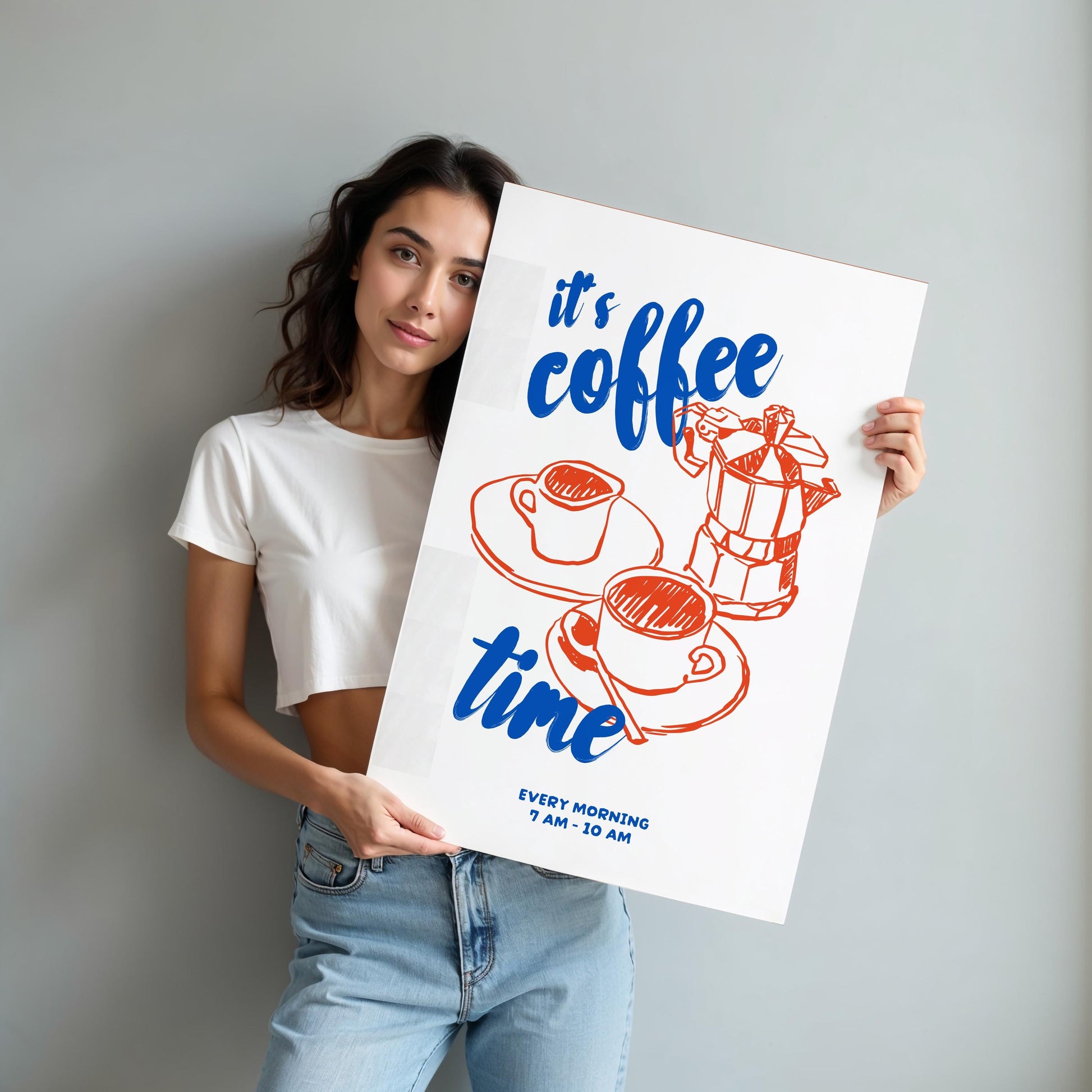 Coffee Makes Everything Better Wall Art Print | Breakfast Croissant Café Poster | Kitchen Dining Room Decor | UNFRAMED POSTER