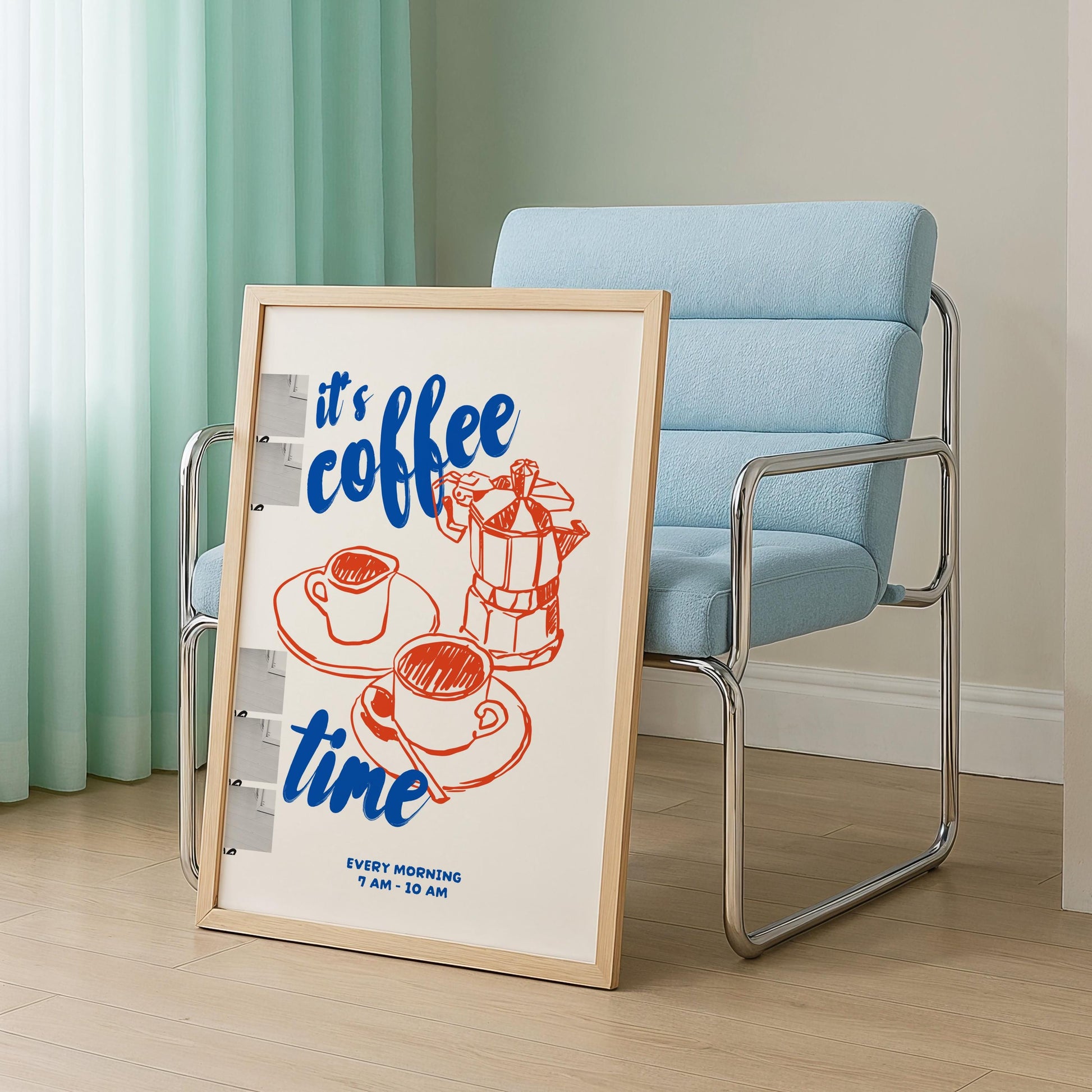 Coffee Makes Everything Better Wall Art Print | Breakfast Croissant Café Poster | Kitchen Dining Room Decor | UNFRAMED POSTER