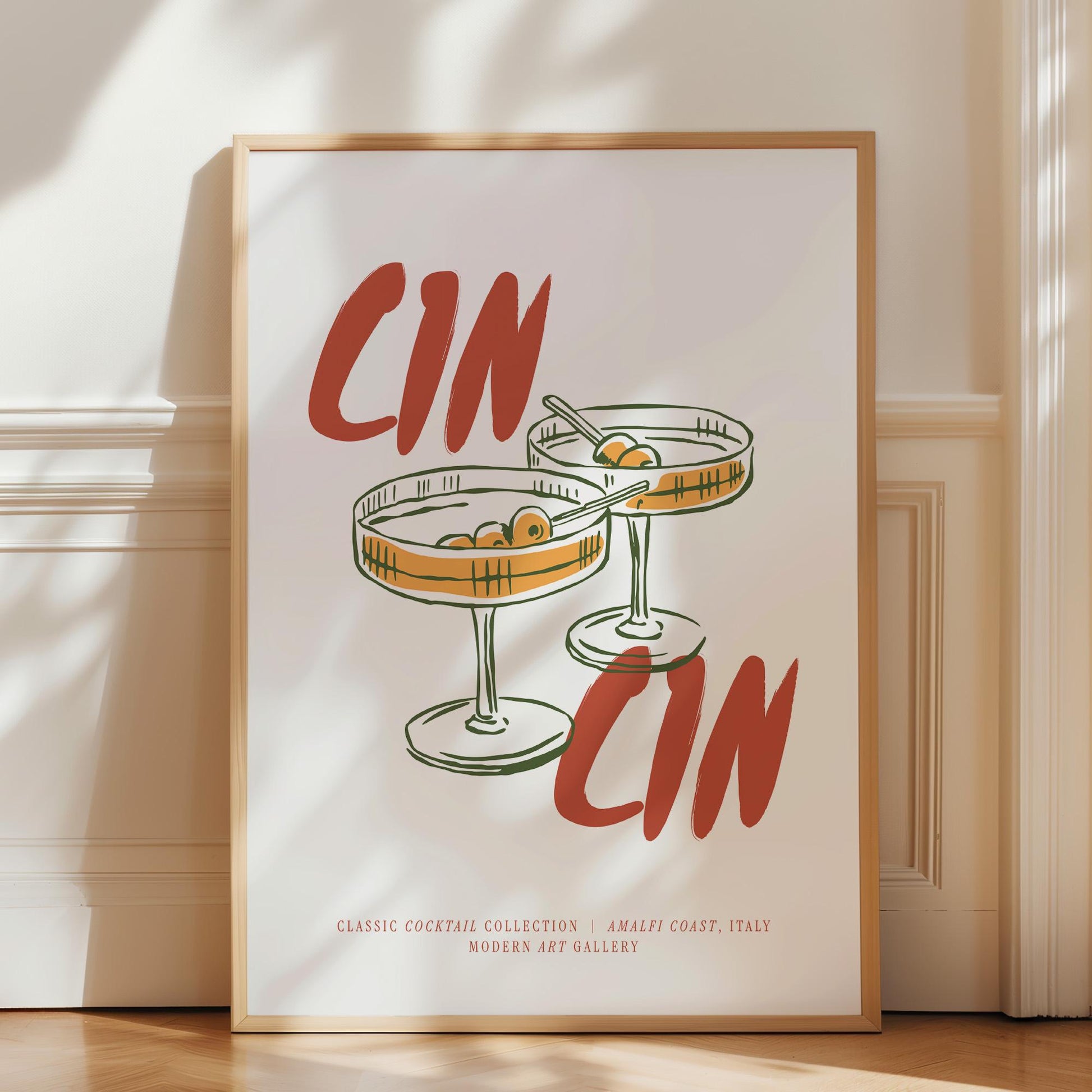 Classic Cocktail Collection Wall Art Print | Minimalist Bar Poster | Candlelight Drinks Decor | UNFRAMED POSTER