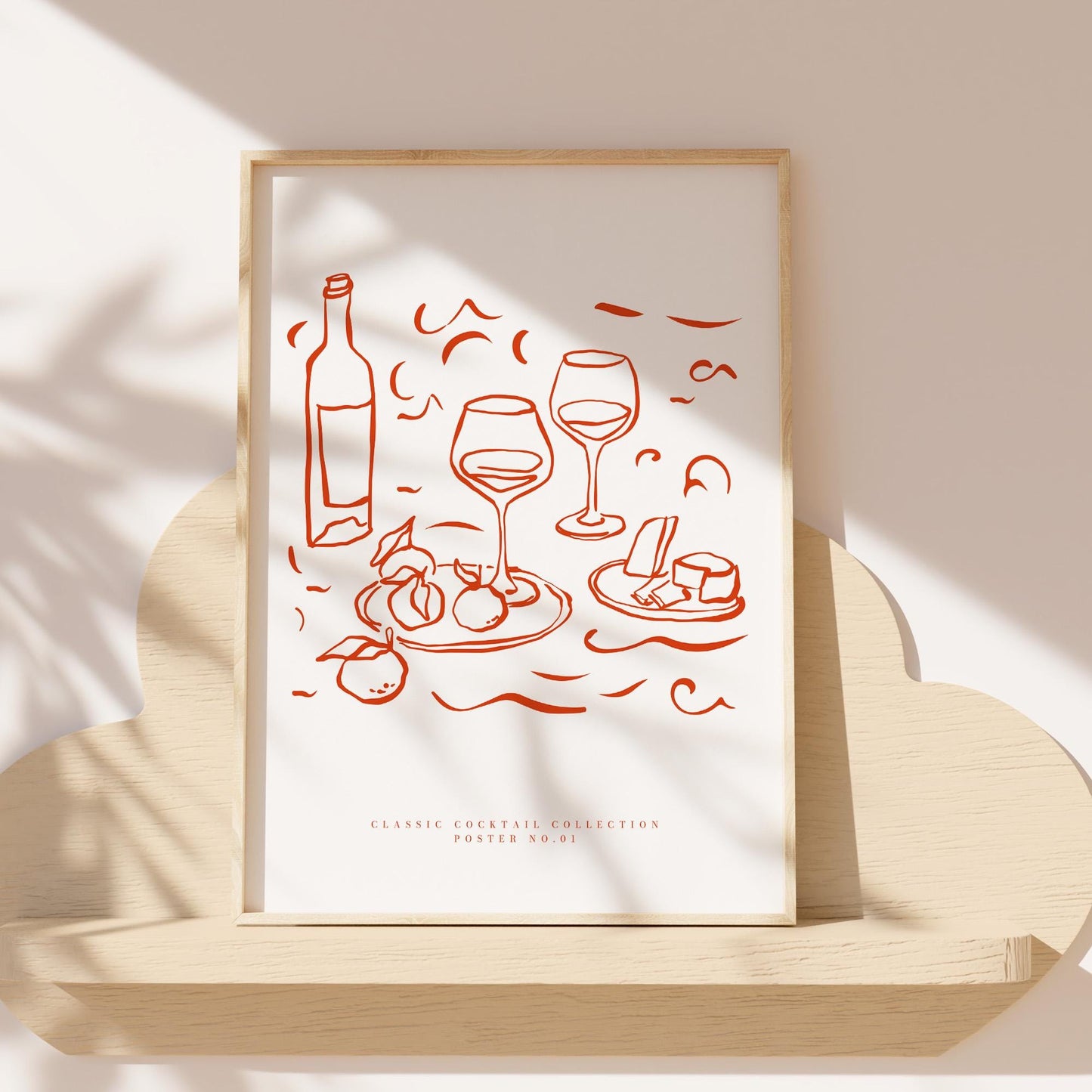 Classic Cocktail Collection Wall Art Print Wine Bar Decor Vintage Kitchen Poster Minimalist Line Art Fine Art | UNFRAMED POSTER