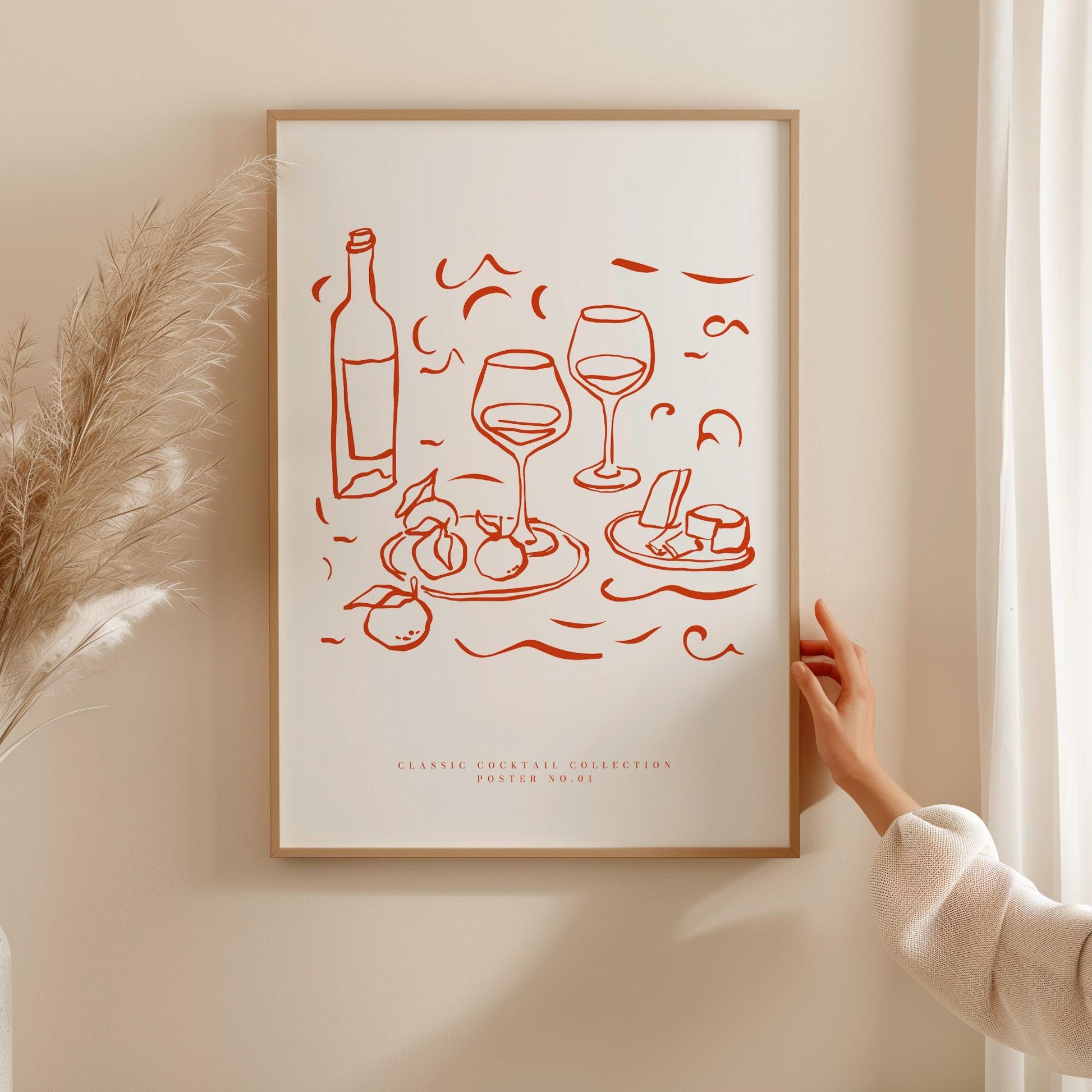 Classic Cocktail Collection Wall Art Print Wine Bar Decor Vintage Kitchen Poster Minimalist Line Art Fine Art | UNFRAMED POSTER