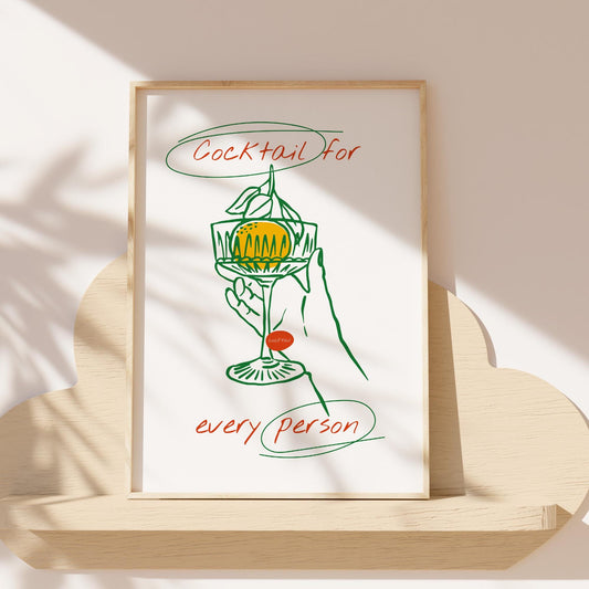 Sorrento lemon grove wall art print with hand-drawn citrus and green leaves
