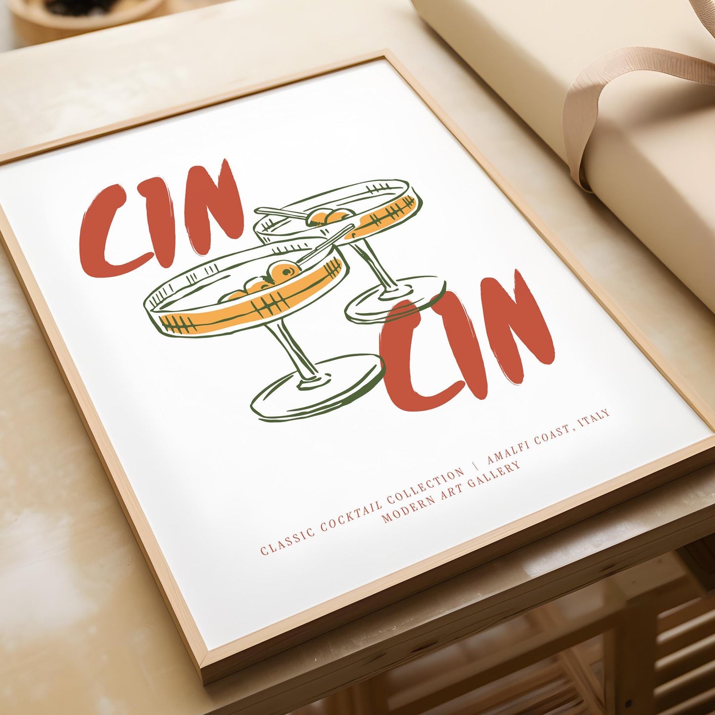 Classic Cocktail Collection Wall Art Print | Minimalist Bar Poster | Candlelight Drinks Decor | UNFRAMED POSTER