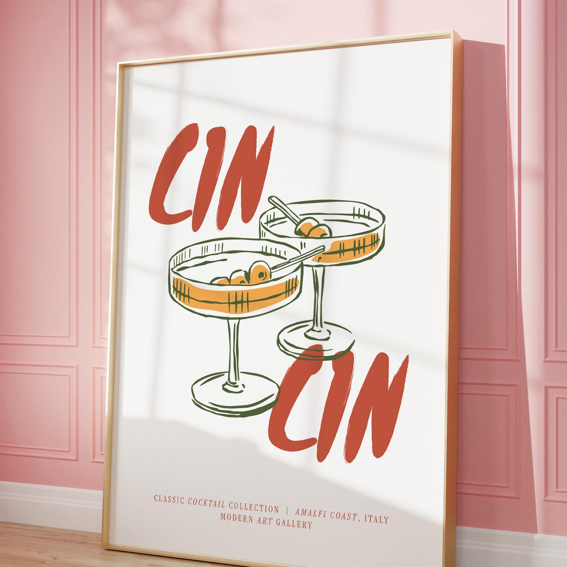 Classic Cocktail Collection Wall Art Print | Minimalist Bar Poster | Candlelight Drinks Decor | UNFRAMED POSTER