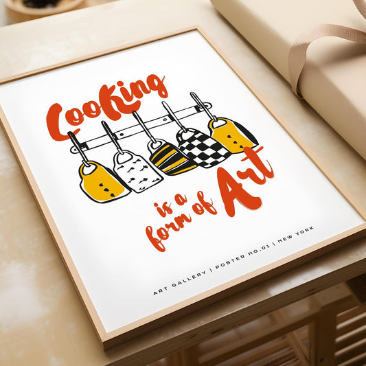 Cooking is a Form of Art Wall Print | Kitchen Decor | Chef Gift | Cooking Art Poster | UNFRAMED POSTER