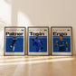 Set of 3 Chelsea Player Posters – Palmer, Enzo, James, Jackson, Sánchez, Tosin – Football Wall Art Gift for Boys & Teens